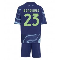 Stroje piłkarskie Ajax Steven Berghuis #23 Koszulka Wyjazdowej dla dzieci 2025-26 Krótki Rękaw (+ szorty)